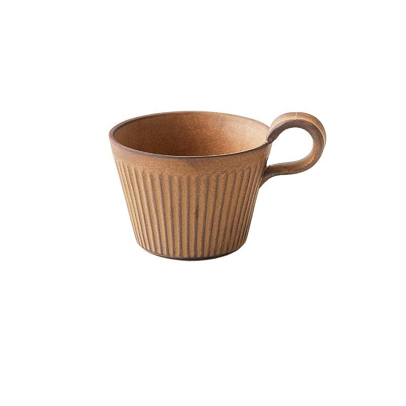 

320ml Handmade Ceramic Coffee Mug Retro Coarse Pottery Style Pottery Cups Milk Oat Breakfast Cup Heat Resistant Creative Tea Cup 320ml жовтий