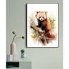 Red Panda Watercolor Arts Poster Print Canvas Art Pictures for Livng Room and Children Bedroom Home Decor Frameless Painting