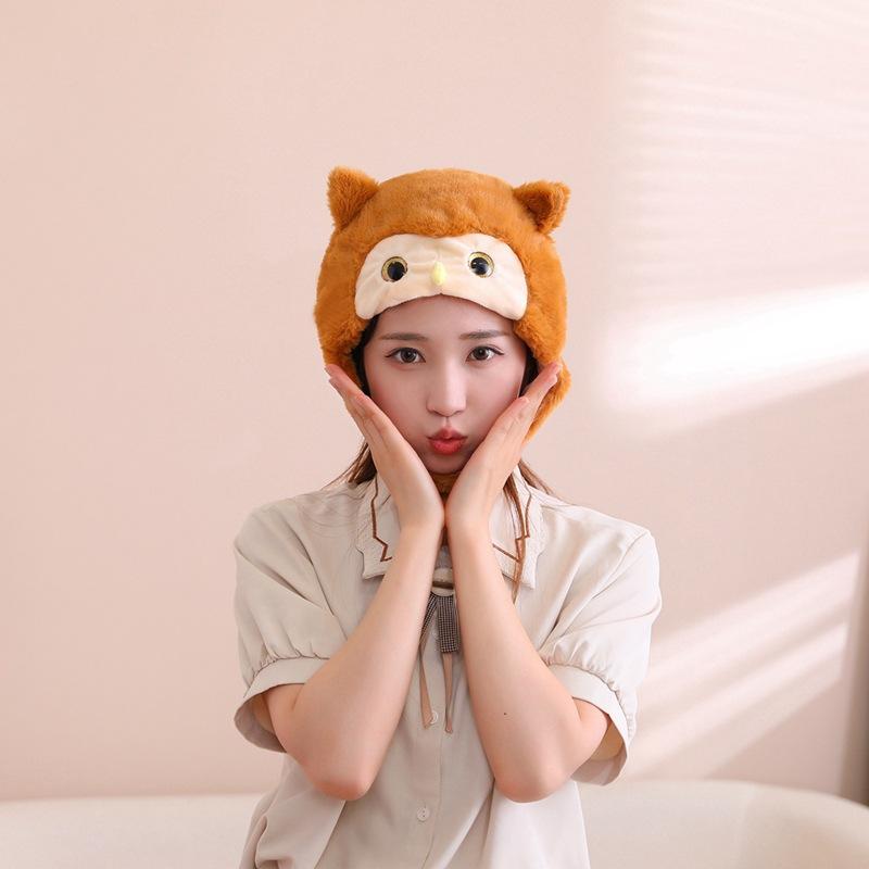 

Хэллоуин шляпа с капюшоном сова, плюшевый капюшон, реквизит для фото, мультяшный капюшон, реквизит для выступлений 33*33CM0.1kg