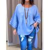 Women's Casual and Fashionable Solid-color Round-neck Pullover Shirt