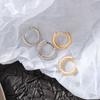 Korean Style Geometric Braided Metal Hoop Earrings - Retro and Exquisite Circle Ear Studs