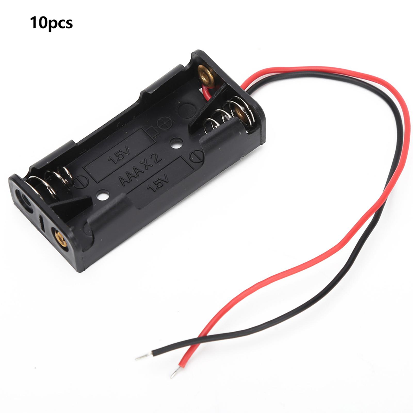 

10pcs 2x 3x AAA Battery Holder Battery Power Case Plastic Box with Wire 2x AAA