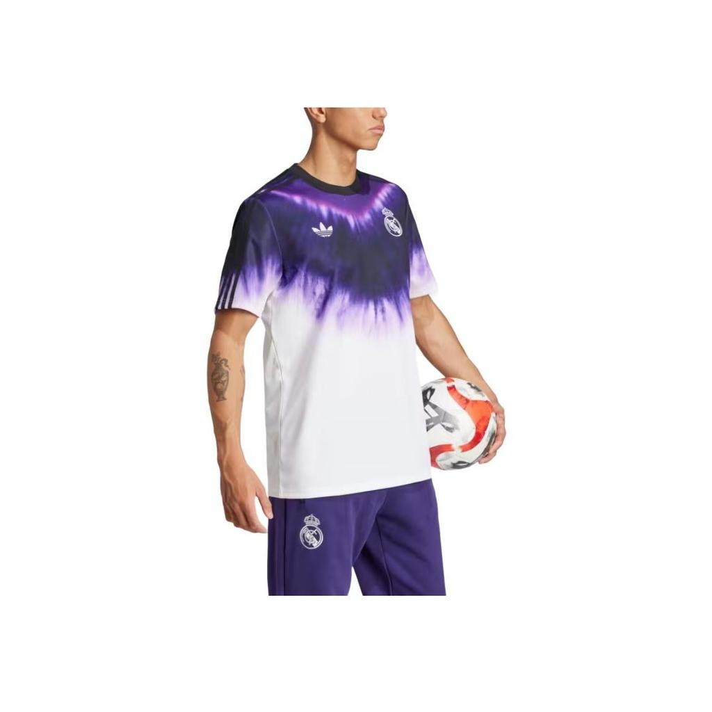 adidas Originals FW24 Série Maillot CNY Réel T-shirt Confortable Simple Doux à Manches Courtes Homme Hauts Violet Blanc JF2590