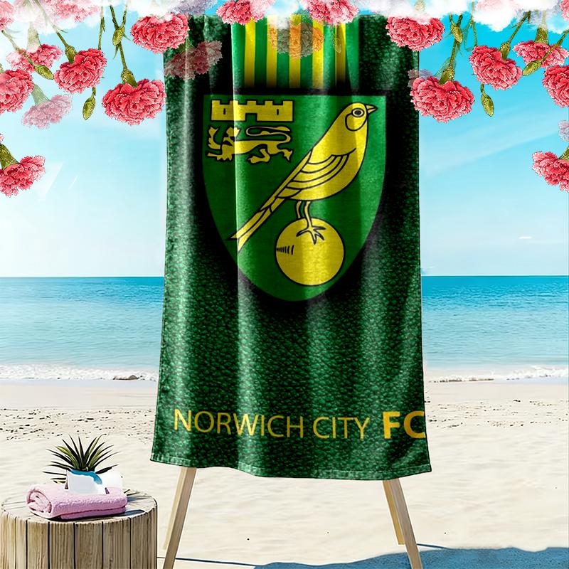 Norwich City Football Club Druck Strandtuch, Großes Weiches Schnelltrocknendes Handtuch für Strand Camping Schwimmen