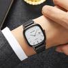 Luxury Mens Quartz Calendar Watches Stainless Steel Strap Waterproof Analog Display Fashion Casual Wristwatch