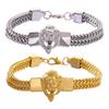 Men Bracelet Lion Decor Hip Hop Style Bracelet Round Smooth