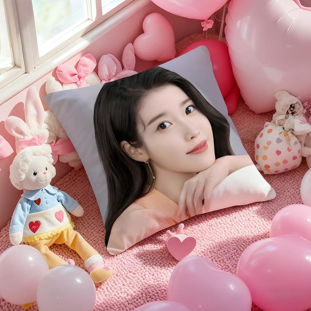 Lee Ji Eun IU Cushion Cover Pattern Printed Pillowcase for Living Room Sofa Cushion Cover & Bedroom Decor