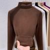 Cashmere protein German velvet bottoming shirt autumn and winter new solid color T-shirt long sleeve warm top autumn clothes can be worn outside