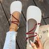 Fashion Women's Square Designer Sandals New Casual Flat Shoes Lightweight Brand Leather Flats Vintage Narrow Band Luxury Shoes