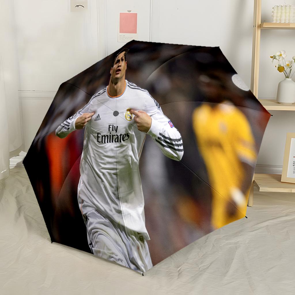 Golden Soccer Legend Automatic Umbrella Retractable Design with 8-Rib Durability Sturdy Construction Travel Essential Stylish Accessory