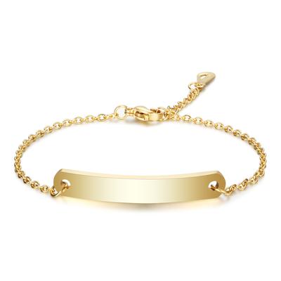 Einfaches Damen-Edelstahl-Persönlichkeitsbeschriftungs-Dreifarbiges, gebogenes Armband für Damen