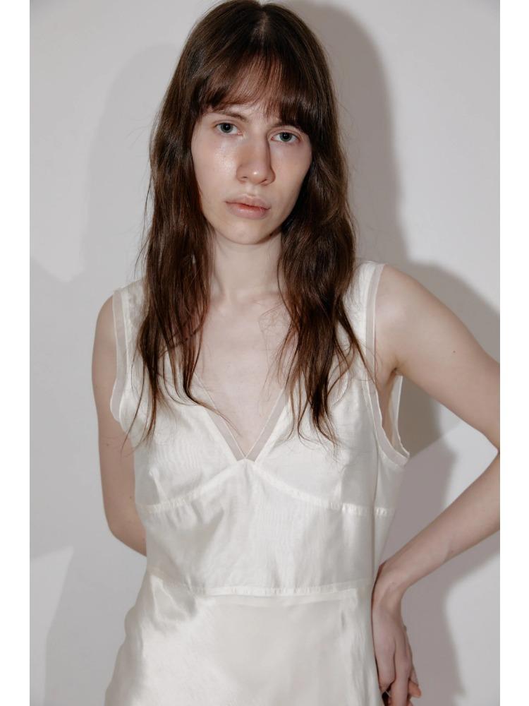 South Korea Chic Summer Dress Women Temperament Strap Y2k Clothing Female V-neck Fold Design High Waist Sleeeless White Midi Dress