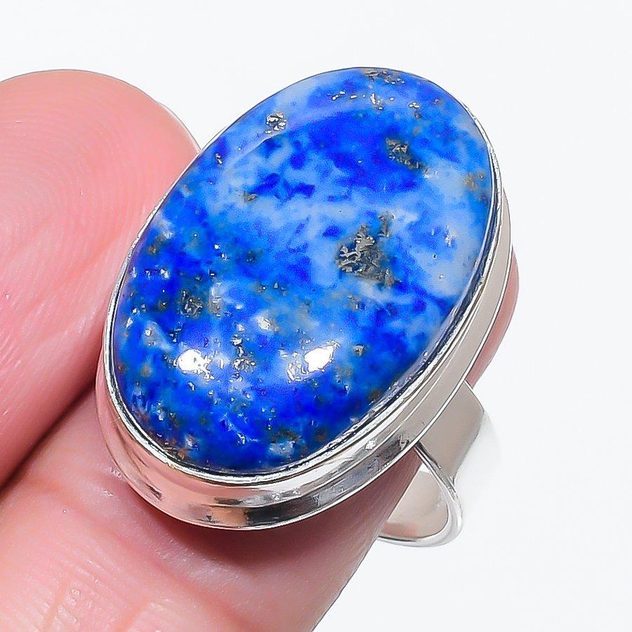 

Natural Lapis Lazuli Gemstone 925 Sterling Silver Jewelry Ring Size 10 w3Z10