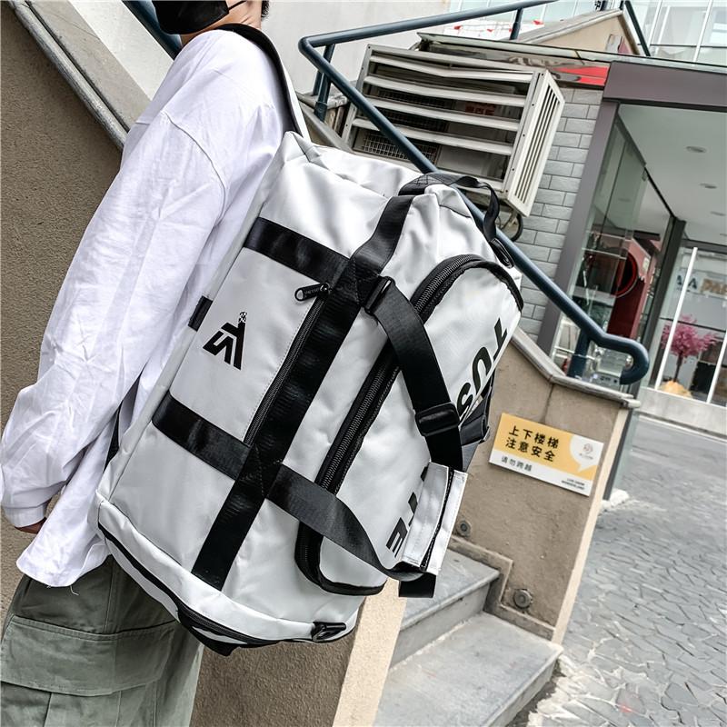 Casual sports fitness bag men's hand travel bag women's shoulder crossbody cylinder training bag foldable small duffle bag