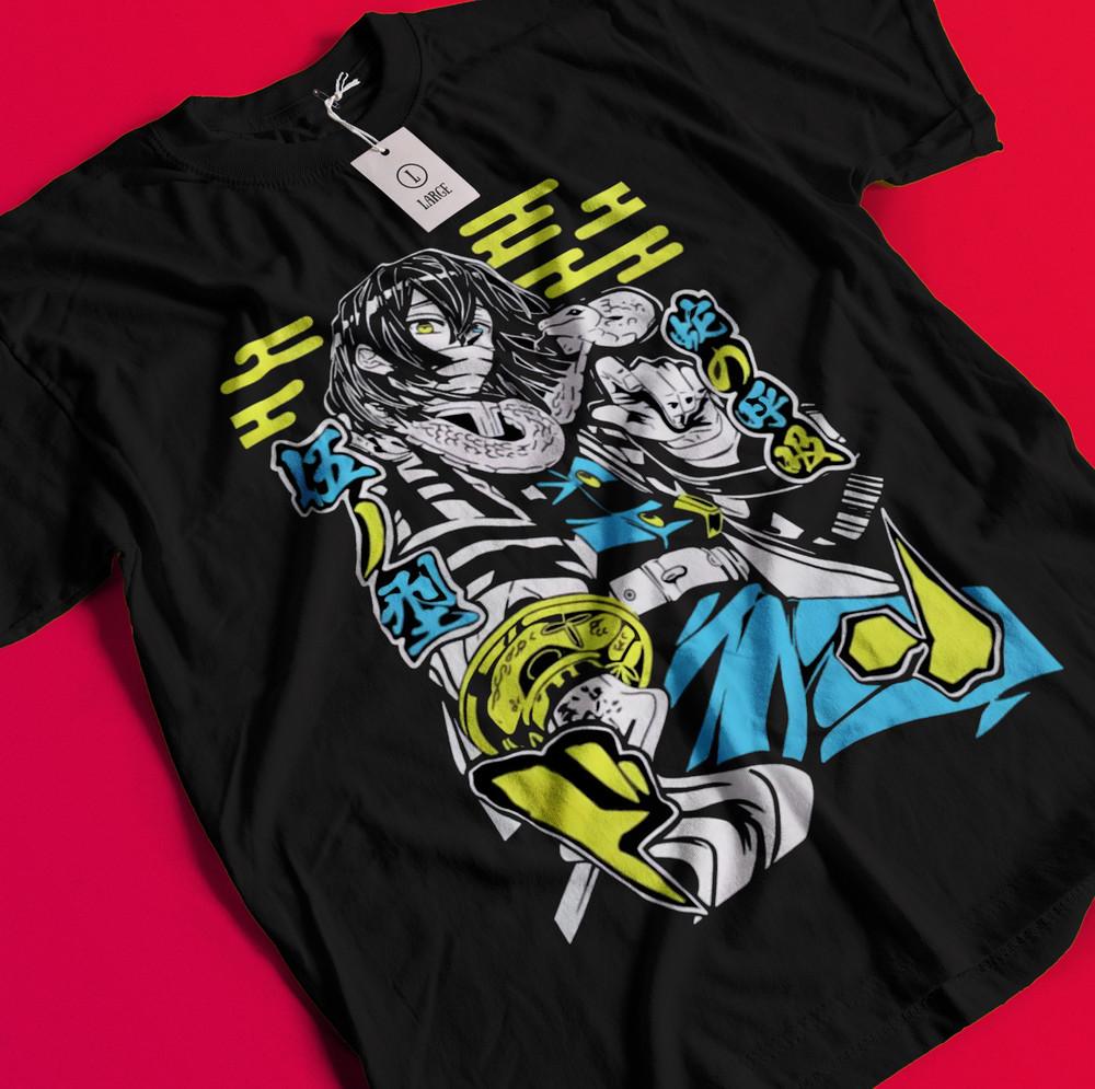 

Demon Slayer Shirt Obanai Iguro Tshirt Zenitsu T-Shirt Muzan Tanjiro Doma Tee BB837 L