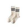 Striped Socks, Women's Pile Socks, Warm Cashmere Socks for Autumn and Winter, Mid-calf Socks, School Style, Versatile Long Socks