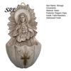 Religious Wall Art Sacred Heart of Mary Holy Water Font, Vintage Resin Retro Style Relief Basin Hanging, Catholic Decor Ornament for Home Entrance