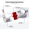 2PCS 9.525mm to 12mm Aluminium Plum Flexible Shaft Coupling, D30mm L35mm Motor Connector Flexible Coupler for 3D Printer Accessory Servo Stepped