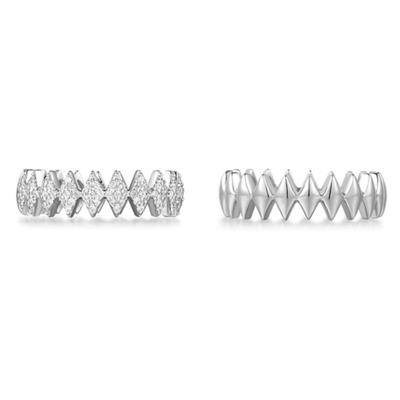 ANIA HAIE Half Pave Sparkle 925 Silver Ring R061-04H