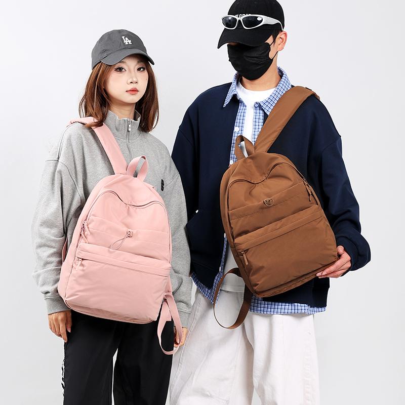 Women's Lightweight Nylon Backpack Casual Daily Waterproof Travel Backpack for Girls Ladies Simple Solid Color School Bag Outdoor Small Backpacks