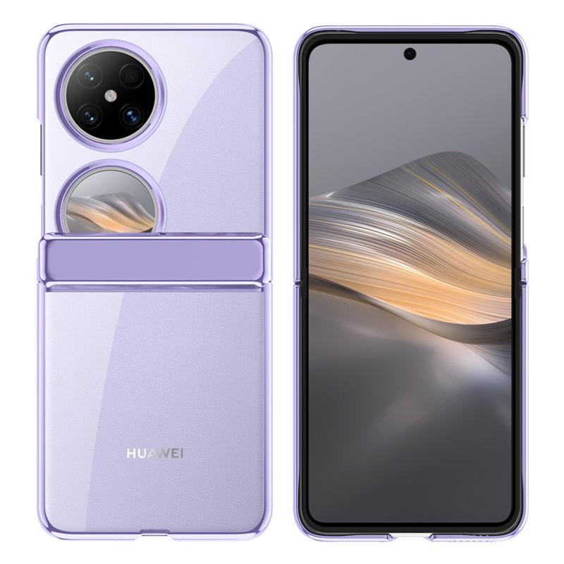 Applicable to Huawei Pocket1 electroplated transparent chain cover Pocket 1 anti-drop spring central shaft all-inclusive shell