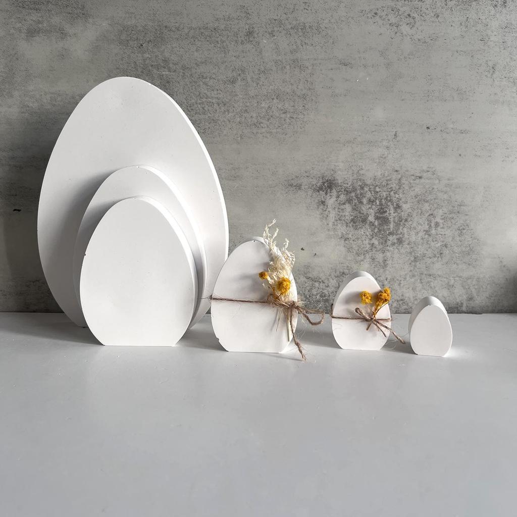 Muti-Size Easter Eggs Molds Huge Blank Easter Egg Casting Mold Happy Easter Decoration Egg Ornament Gypsum Aromatherapy Mold