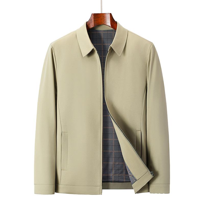 Spring and Autumn Business Casual Jacket Men's Lapel Zipper Jacket Executive Commuter Civil Service Men's Jacket