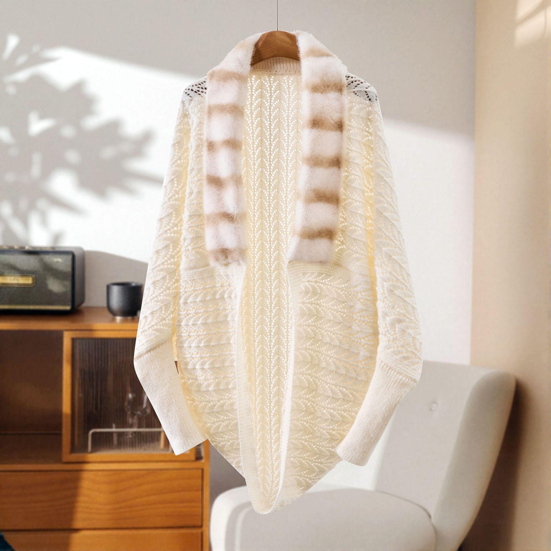 

Элегантная классическая вязаная жаккардовая накидка - женская декоративная осенне-зимняя новая теплая модная шаль для свадебного вечернего платья