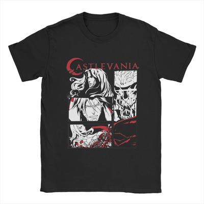 Castlevania Black & White Comic Men T Shirt Casual Tees Short Sleeve Round Neck T-Shirt Cotton 4XL 5XL 6XL Clothing