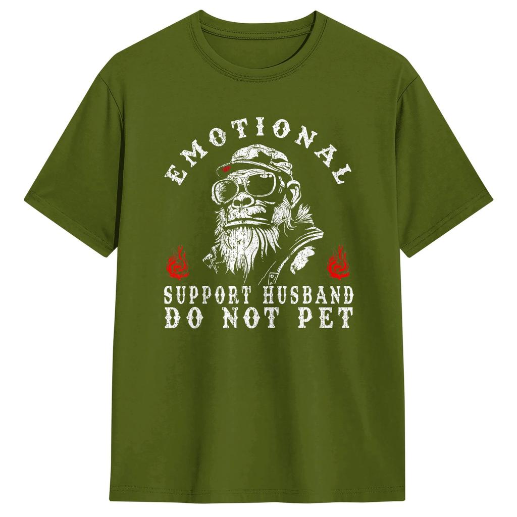 Emotionaler Unterstützungs-Ehemann Nicht streicheln Lustiges Affen T-Shirt Neuheit T-Shirts Vintage T-Shirt Sommer Baumwolle Oversize Oberteil T-Shirts