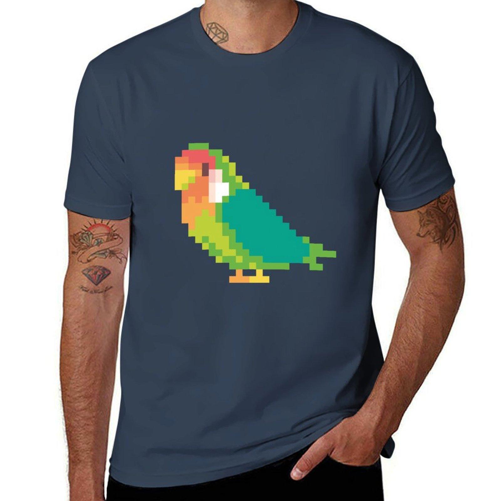 Lovebird Pixelart Tshirt All Weather Casual Short Sleeve S