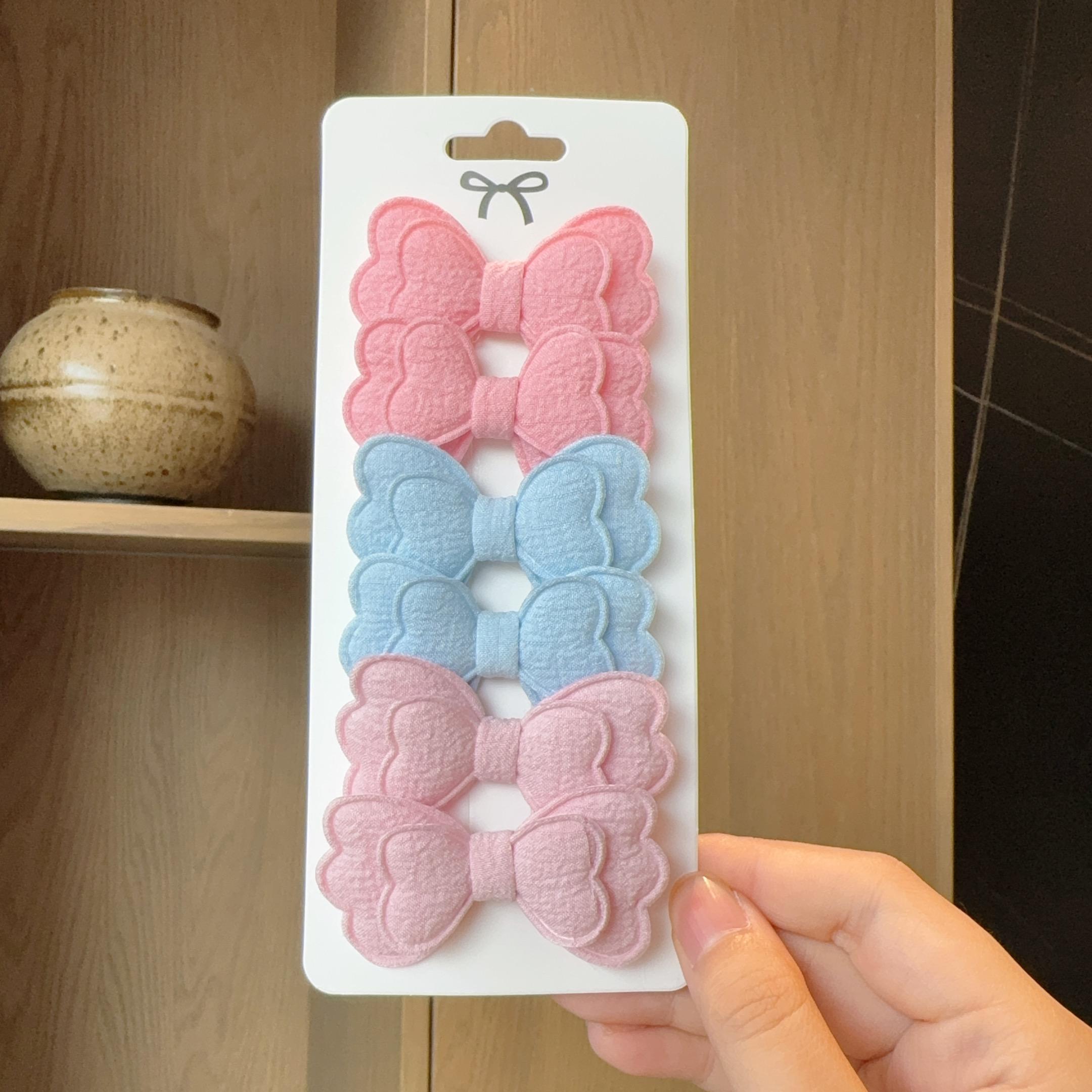 

6pcs Cute Girls Princess Solid Hairpins Bows Hair Accessories Nylon Hair Clip Barrettes for Infants Toddlers Kids Gift