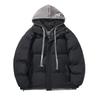 Men's cotton clothes fashion student thickened bread clothes jacket hooded warm cotton-padded clothes fake two-piece cotton-padded clothes men