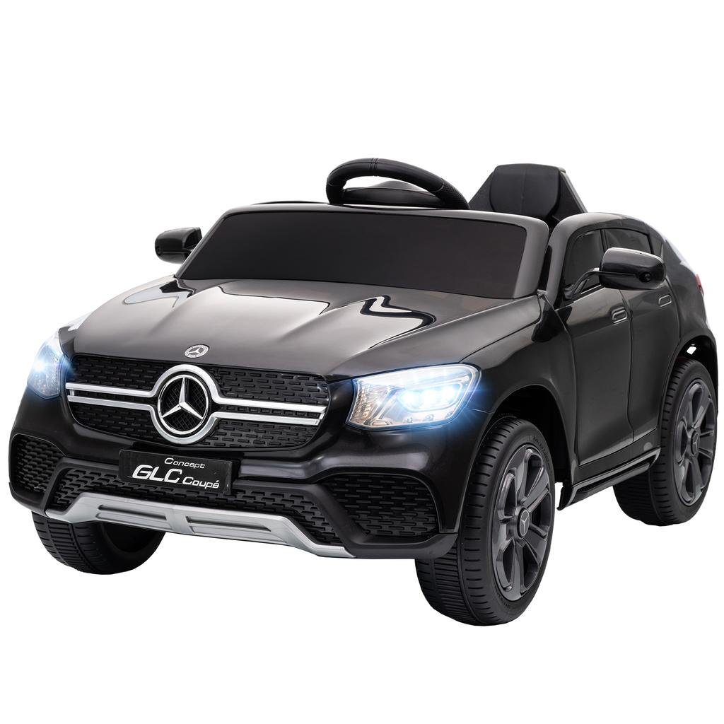 Elektroauto für Kinder, 12V Kinderauto mit Fernbedienung, LED-Lichter, Musik, 3 Geschwindigkeiten, 3-6 Jahre, Schwarz