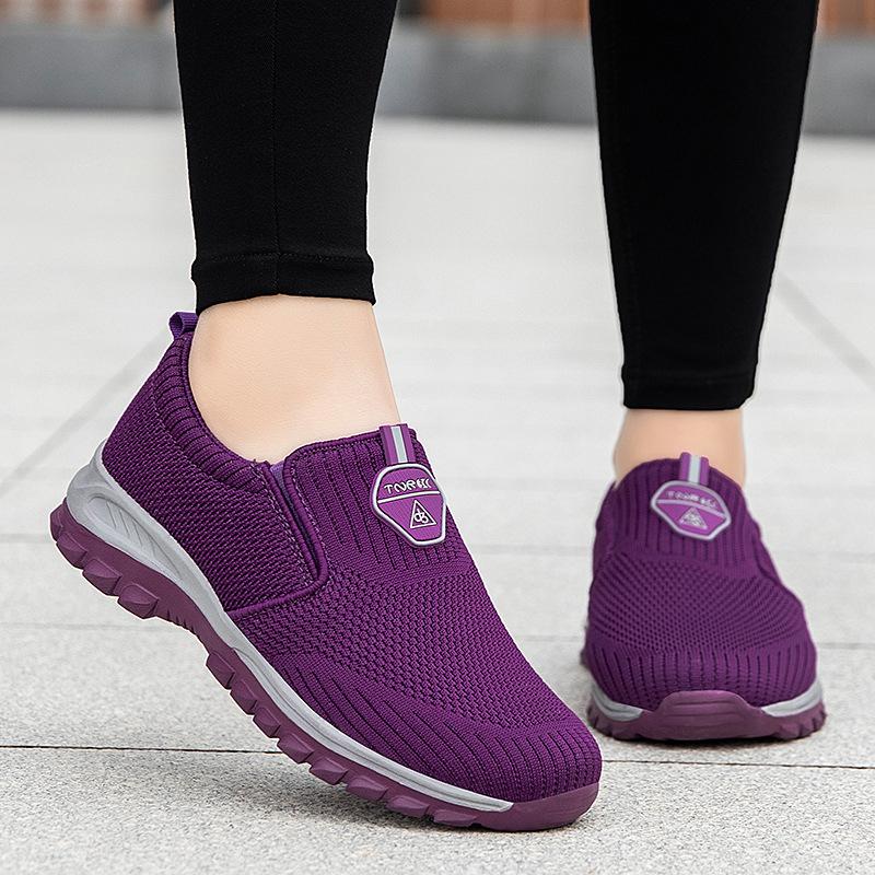 

Туфли для мам среднего и пожилого возраста, повседневные, дышащие, весенне-летние, обувь для пожилых людей, мужские и женские, нескользящая мягкая подошва, ленивые, летающие, тканая сетка s 45