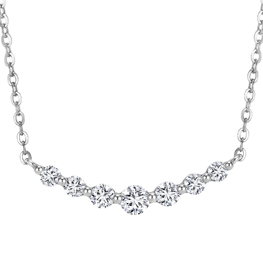 Sparkling Moissanite Diamond Necklace: Gold-Plated 925 Sterling Silver Pendant with Clavicle Chain