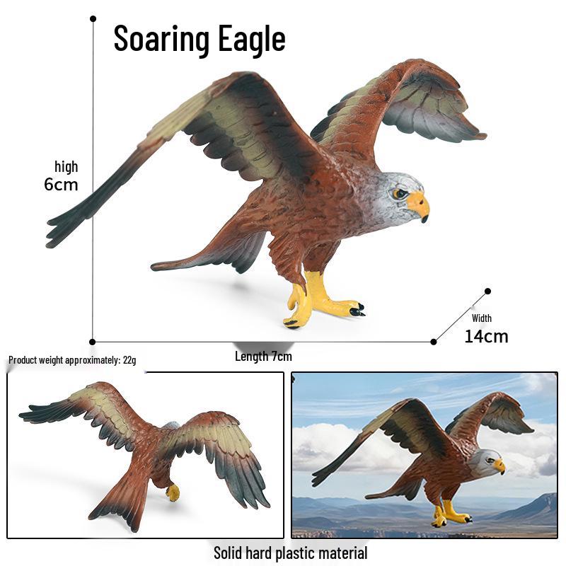 Children's Animal Simulation Toy Set: Eagle, Falcon, Secretary Bird, Owl Figurines