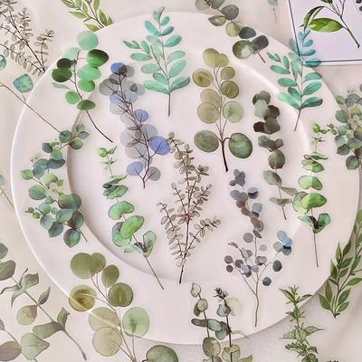 Kawaii Creative Flower Plant Stickers Hand Tent DIY Stick Labels Scrapbooking Material Junk Journal Supplies