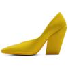Rodeio Confortável Moda Tendência Salto Grosso Salto Feminino Amarelo 1182A659-750