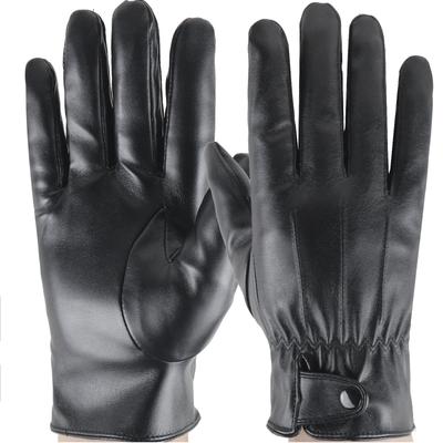 Winter Touch Screen Leather Gloves Men's Fleece Thickened