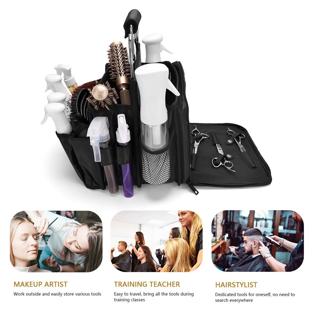 NEW Large Capacity Black Cosmetic Brush Storage Bag Artist Waist Bags Hair Stylist Makeup Holder Multifunctional Barber Tools