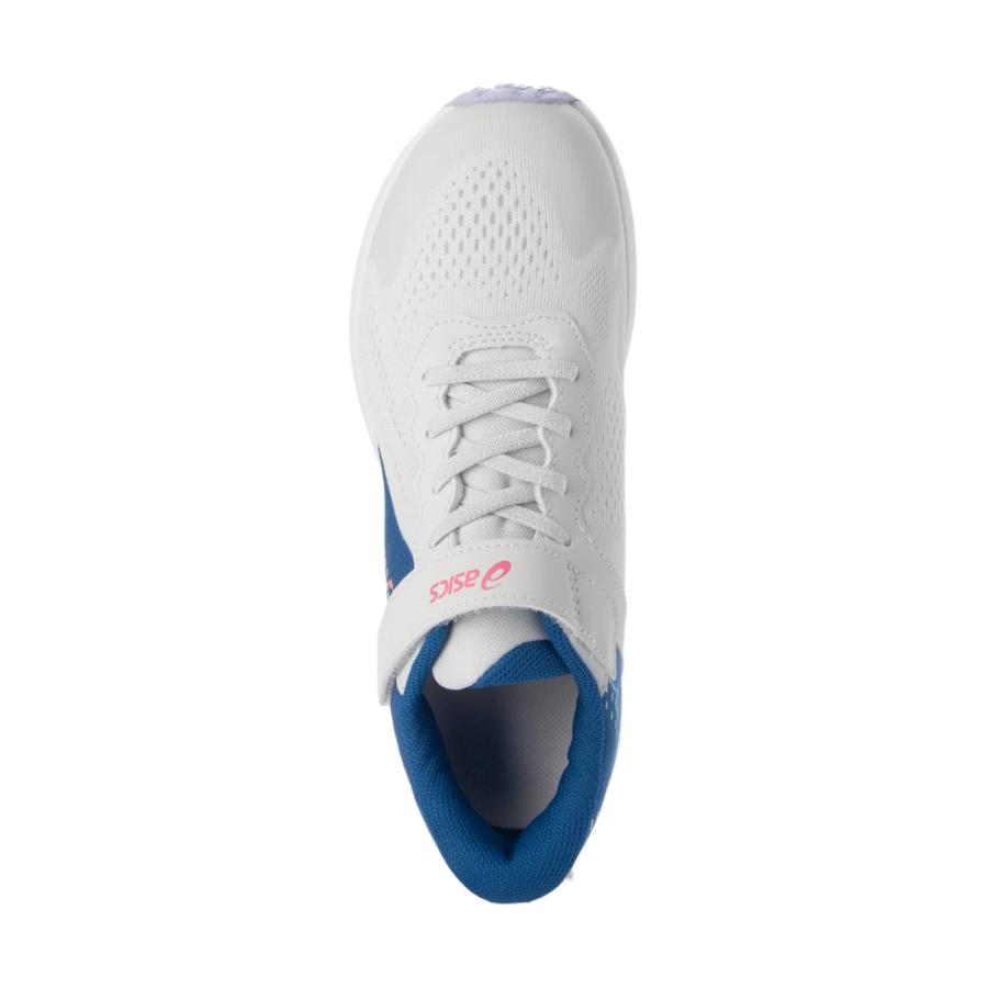Asics Lazerbeam Shock Absorbing Durable Low Top Casual Shoes Kids Sneaker White Blue 1154A169-403