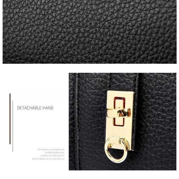 Lychee pattern metal lock small square bag crossbody shoulder bag