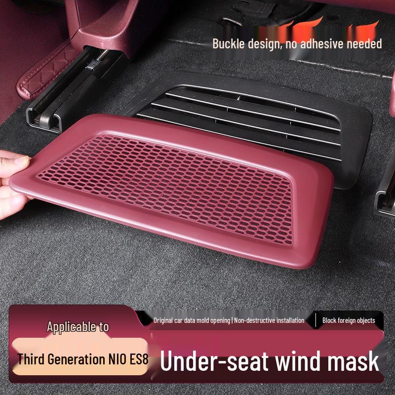 Fits 26 NIO ES8 Models: Under-Seat Air Vent Protector - Anti-Clogging Cover for Air Conditioning Accessories.