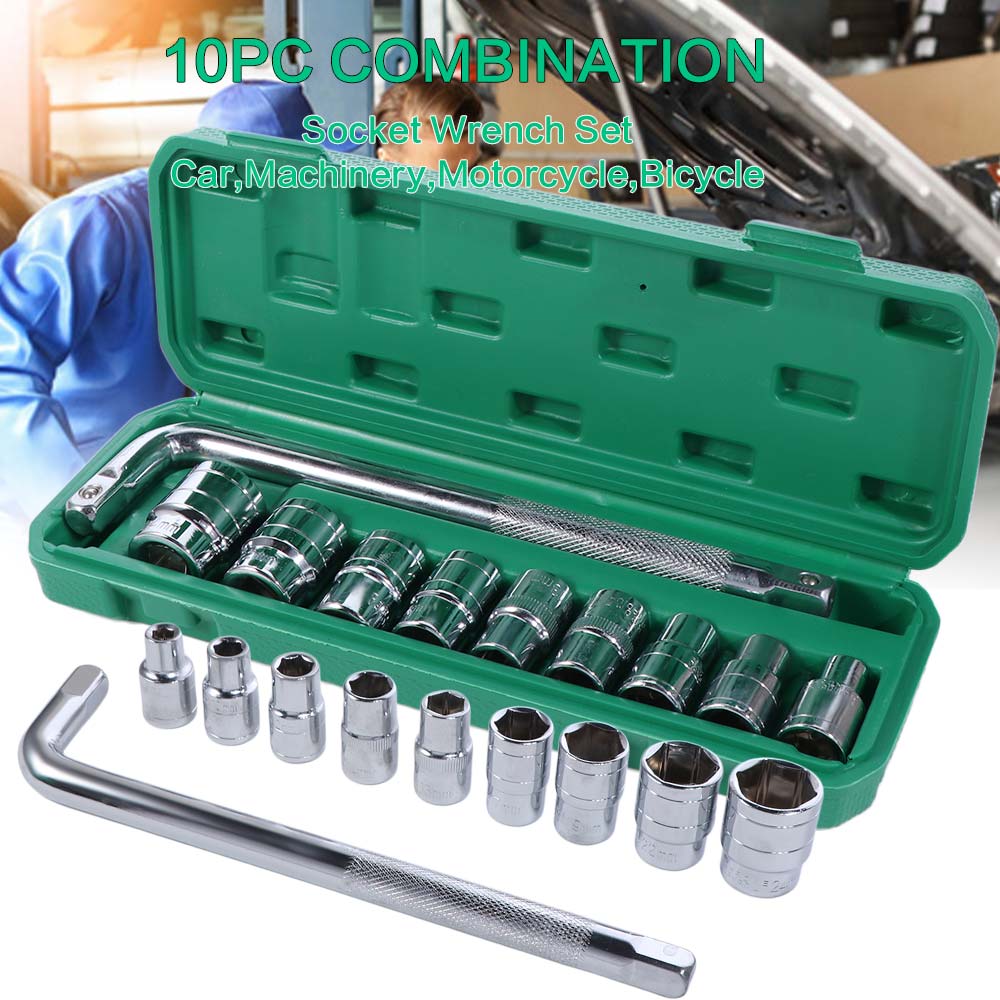 10pcs Hex Key Hexagon Wrench Socket Set Lug Nut Wrench Socket Spanner Tool  Motorcycle Repair