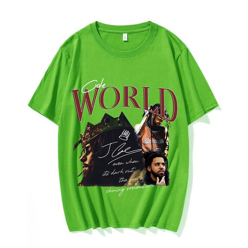 J Cole Retro Graphic100% Cotton Tshirt 90s Rapper Hip Hop Style Short S