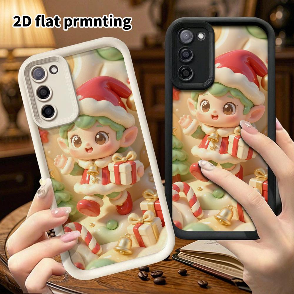 Phone Case: 2D Flat Design Suitable for Samsung Galaxy A34 A35 M05 M06 S20 S22 S21 FE Plus 5G Protective Case, Christmas Elf, Perfect Holiday Gift for