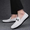 Fashion 2025 New Men Genuine Leather Loafers Non Slip Office Shoes Breathable Outdoor Slip on Flats Casual Shoes Man Dress Moccasins