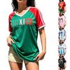 Damen V-Ausschnitt Fußball für Fans Retro Fußball Top