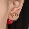 18K Gold-Plated Zircon Enamel Earrings Set
